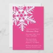 Invitation de Noël Jumbo Snowflake (rose) (Devant)