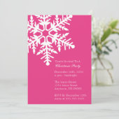 Invitation de Noël Jumbo Snowflake (rose) (Debout devant)