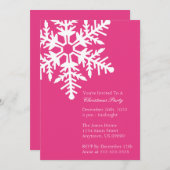 Invitation de Noël Jumbo Snowflake (rose) (Devant / Derrière)