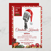 Invitation de Noël Karaoke Night (Devant / Derrière)