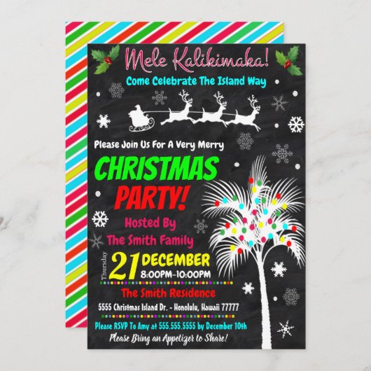 Invitation de Noël Luau (Devant / Derrière)