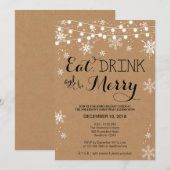 Invitation de Noël / Mange Boire et être joyeux In (Devant / Derrière)