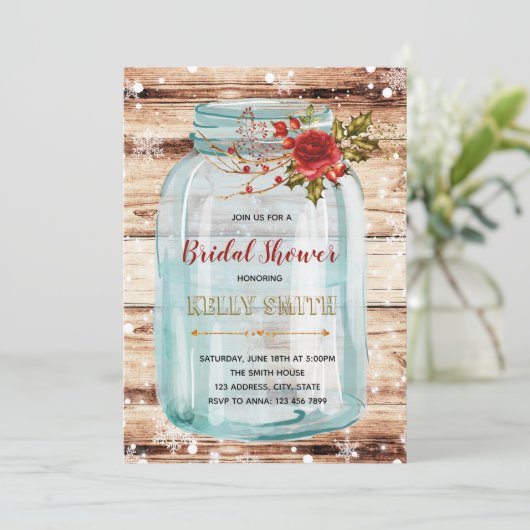 Invitation de Noël mason jar (Debout devant)