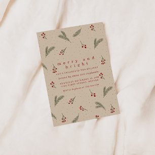 Invitation de Noël Merry and Bright pour les Fêtes