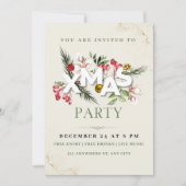 Invitation de Noël minimaliste Crème (Devant)