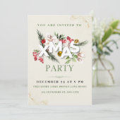 Invitation de Noël minimaliste Crème (Debout devant)