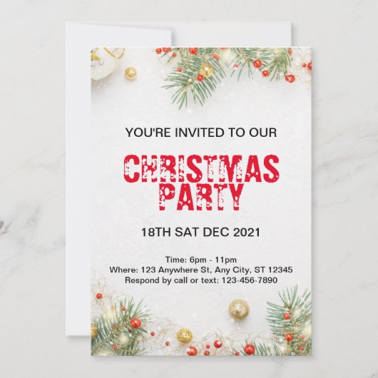 Invitation de Noël moderne minimaliste (Devant)