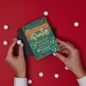 Invitation de Noël moderne rétro coloré