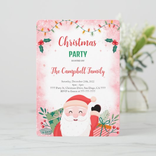 Invitation de Noël modifiable (Debout devant)