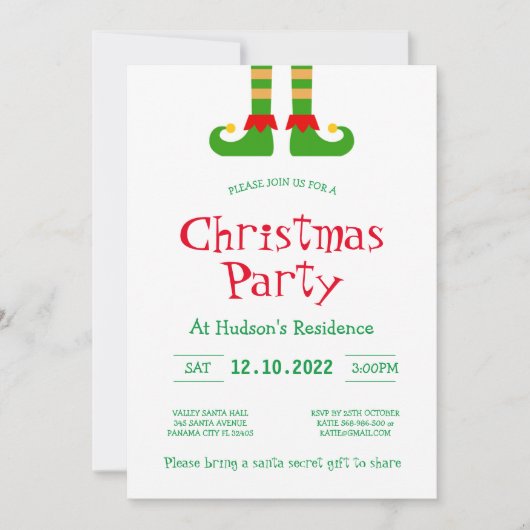 Invitation de Noël modifiable (Devant)