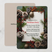 Invitation de Noël Modifiable avec Cônes de Pin et (Devant / Derrière)