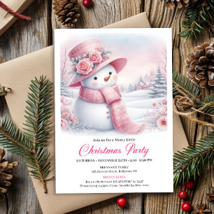 Invitation de Noël modifiable Bonhomme de neige ro