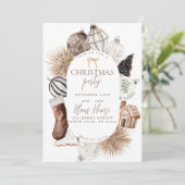 Invitation de Noël neutre Boho Brown (Debout devant)