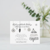 Invitation de Noël noir et argent | (Debout devant)