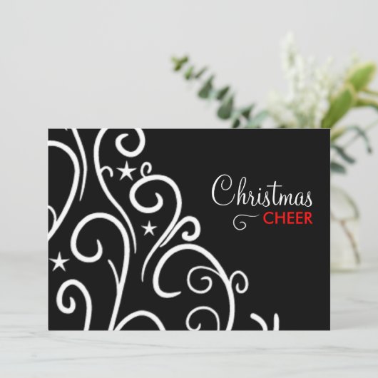 Invitation de Noël noir et blanc (Debout devant)