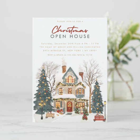 Invitation de Noël Open House (Debout devant)