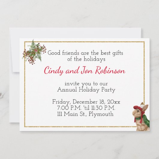 Invitation de Noël Open House (Dos)