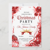Invitation de Noël | Ornement rouge Invitation (Devant)