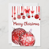 Invitation de Noël | Ornement rouge Invitation (Dos)