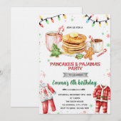 Invitation de Noël Pancakes et Pyjamas (Devant / Derrière)
