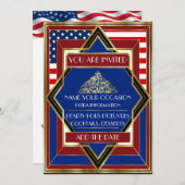 Invitation de Noël Patriotic Deco USA (Devant / Derrière)