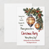 Invitation de Noël personnalisable (Devant / Derrière)