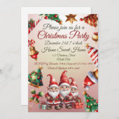 Invitation de Noël personnalisable (Devant / Derrière)