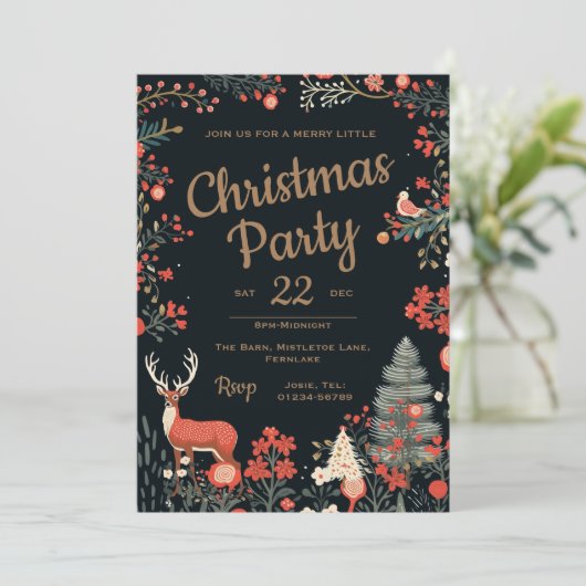 Invitation de Noël personnalisée (Debout devant)