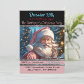 Invitation de Noël Pink Père Noël Breeze (Debout devant)