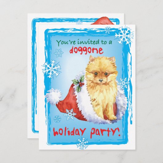 Invitation de Noël Poméranie (Devant / Derrière)