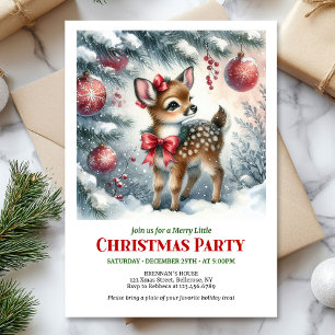 Invitation de Noël pour enfants avec un bébé cerf