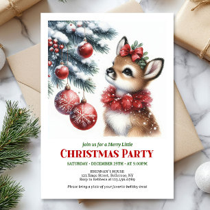 Invitation de Noël pour enfants forêt enneigée ser