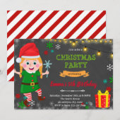 Invitation de Noël pour fille elfes (Devant / Derrière)