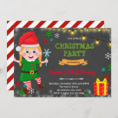 Invitation de Noël pour fille lutins (Devant / Derrière)