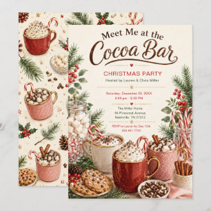 Invitation de Noël pour se rencontrer au bar à cho