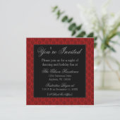 Invitation de Noël Radiant Damask, Rouge (Debout devant)