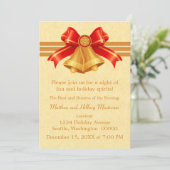 Invitation de Noël Red and Gold Bells (Debout devant)