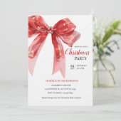 Invitation de Noël Red Bow - Invitation moderne (Debout devant)