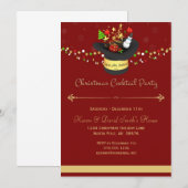 Invitation de Noël Red Cocktail Party (Devant / Derrière)