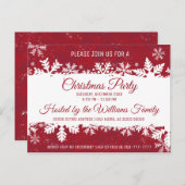 Invitation de Noël Red Rustic Snowflake (Devant / Derrière)