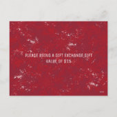 Invitation de Noël Red Rustic Snowflake (Dos)