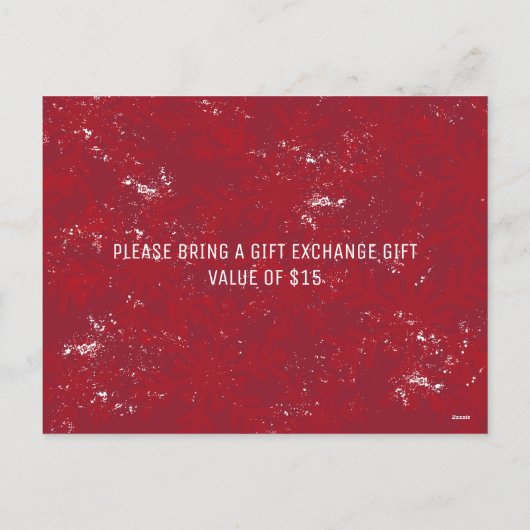 Invitation de Noël Red Rustic Snowflake (Dos)