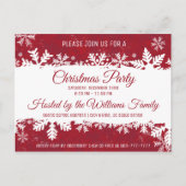 Invitation de Noël Red Rustic Snowflake (Devant)