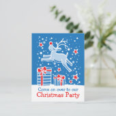 Invitation de Noël renne bleu (Debout devant)