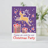 Invitation de Noël rennes violet (Debout devant)