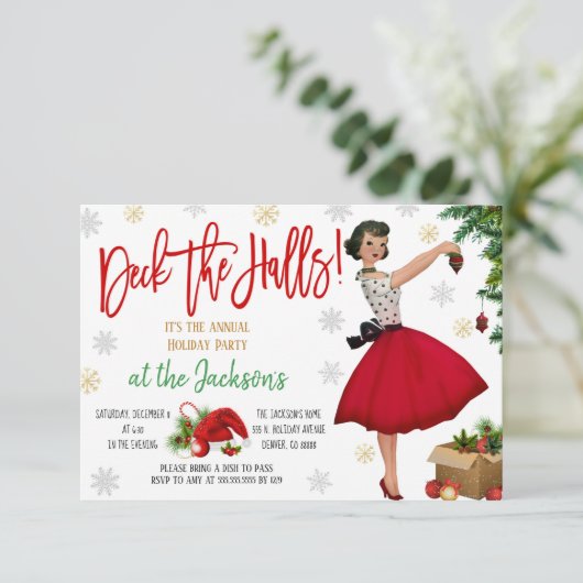 Invitation de Noël rétro (Debout devant)