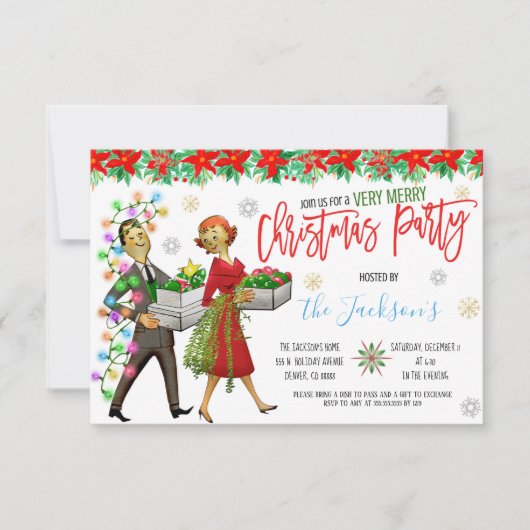 Invitation de Noël rétro (Devant)