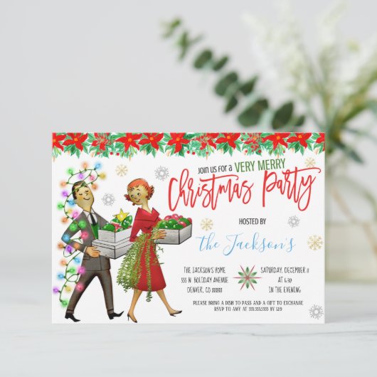 Invitation de Noël rétro (Debout devant)