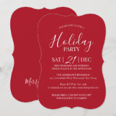 Invitation de Noël rouge et blanc moderne (Devant / Derrière)