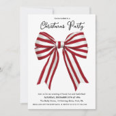 Invitation de Noël rouge et blanc rayé (Devant)
